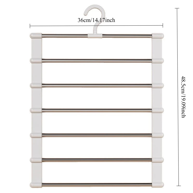 Foldable Multi-Layer Pants Hanger – Non-Slip Clips, Space-Saving Closet Organizer