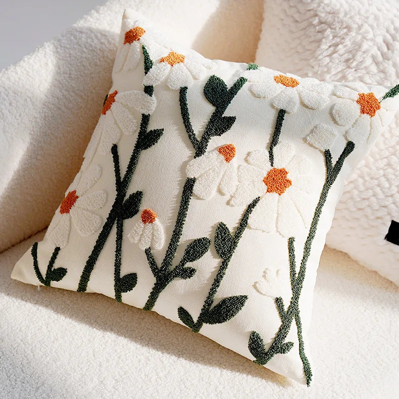 Brown Vintage Nordic Throw Pillow Cover – Light Luxury Patchwork Cushion Cover 45x45cm