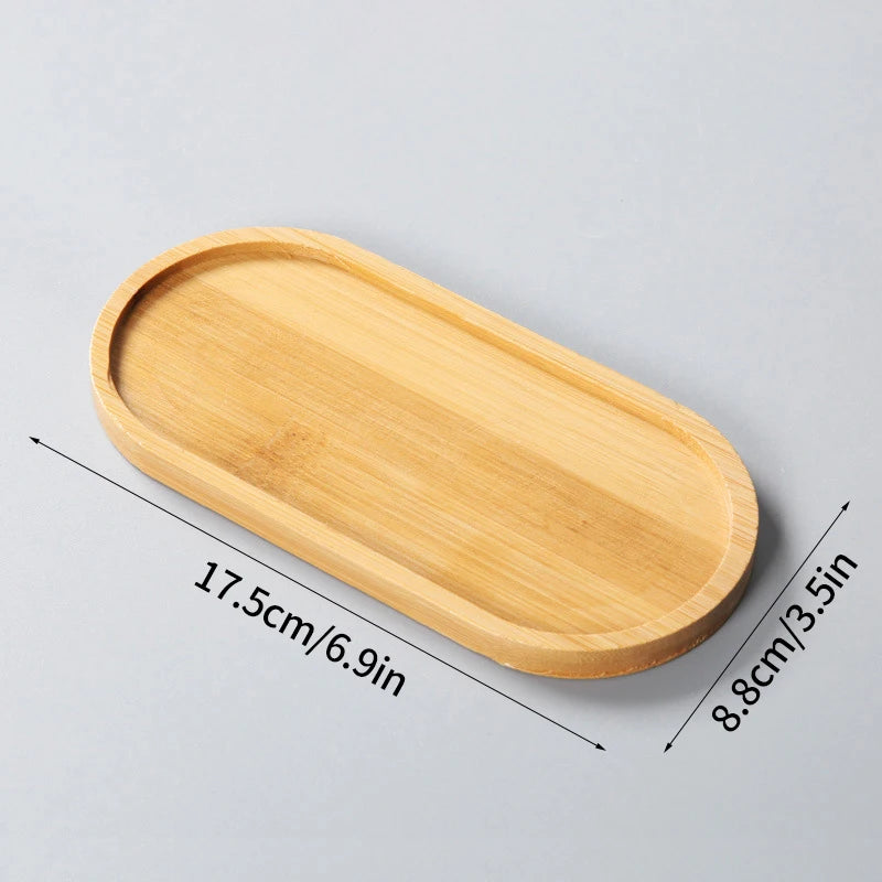 Mini Bamboo Tray – Wood Saucer, Cup Coaster & Decorative Plate