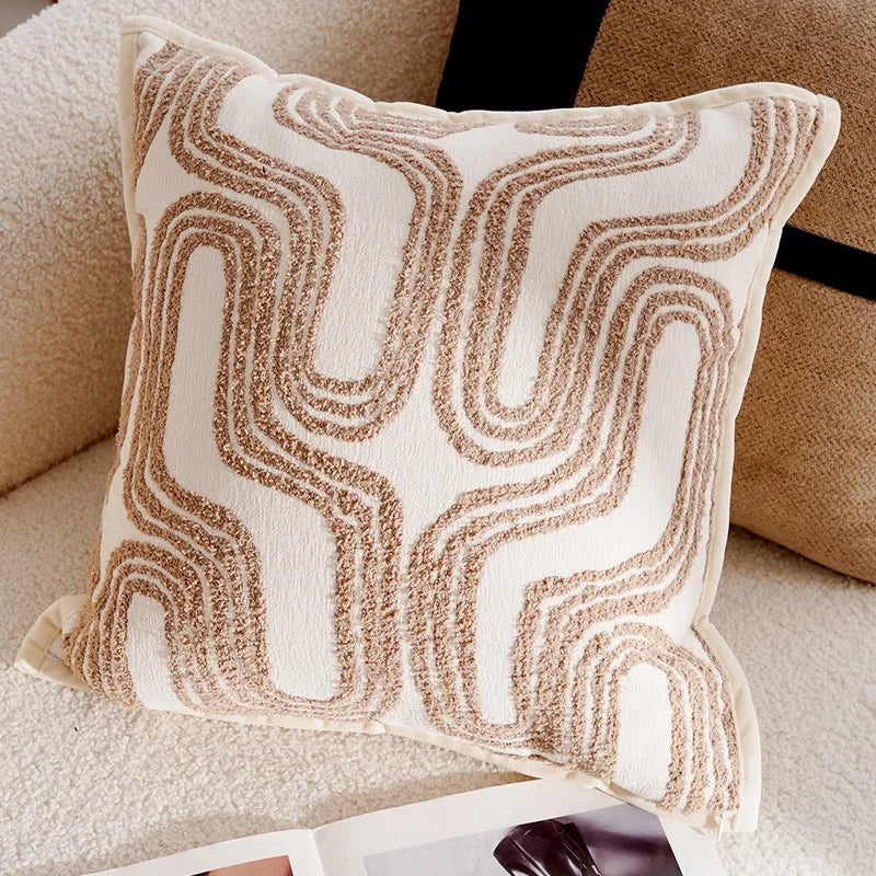 Light Luxury French Stamping Throw Pillow Cover – Brown Nordic Cushion Cover