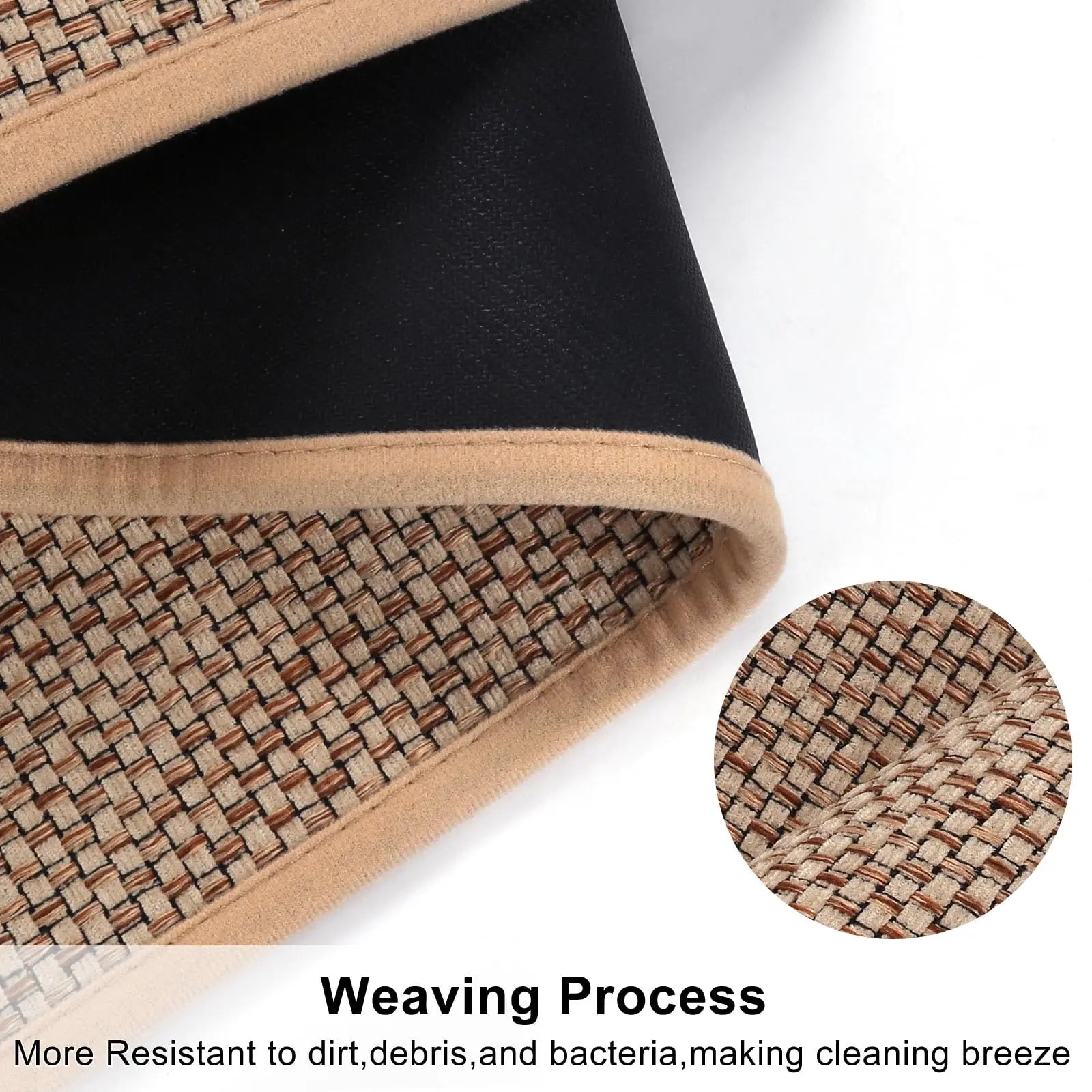 Anti-Slip Kitchen Floor Mat – Linen Weave, Rubber Bottom, Machine Washable