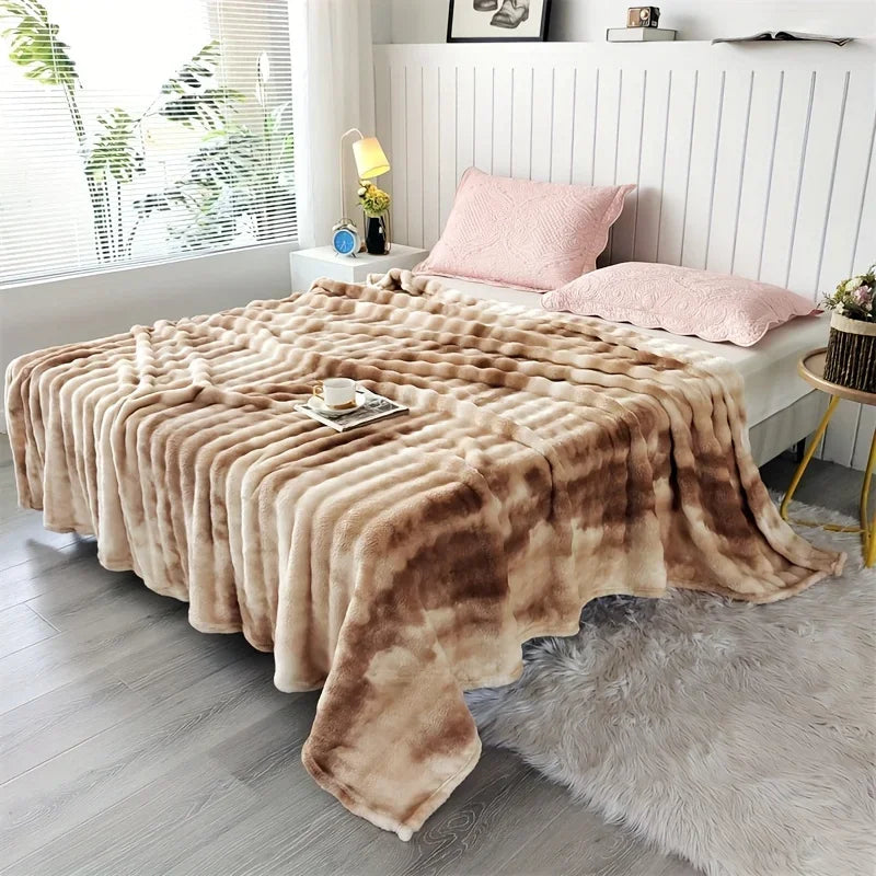 Luxurious Faux Rabbit Fur Throw Blanket – Soft, Thick & Warm for All Seasons