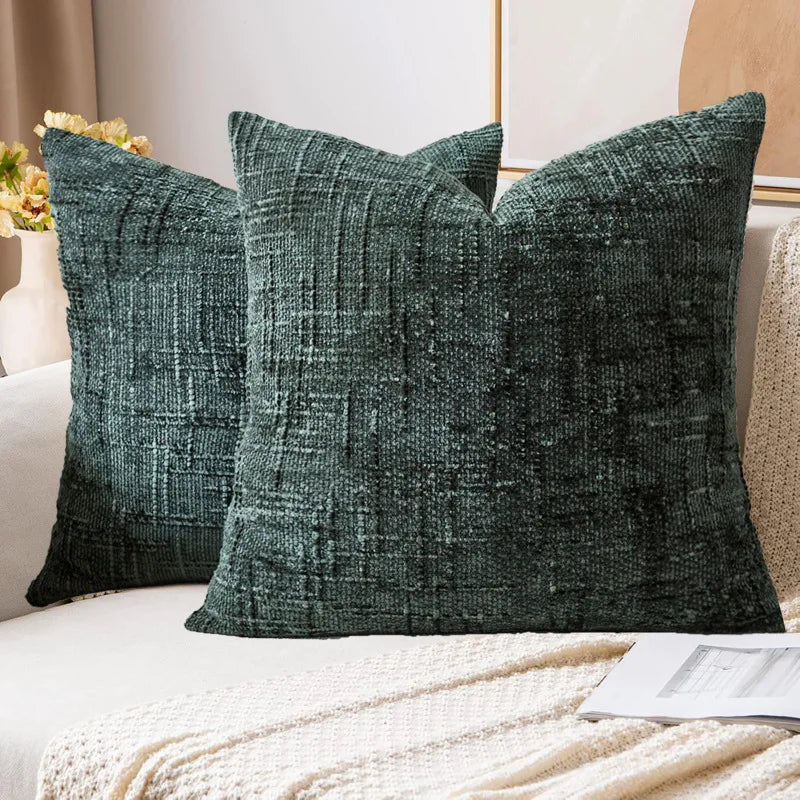 Chenille Bamboo Yarn Throw Pillow Cover – Soft Boucle Sofa Cushion Cover